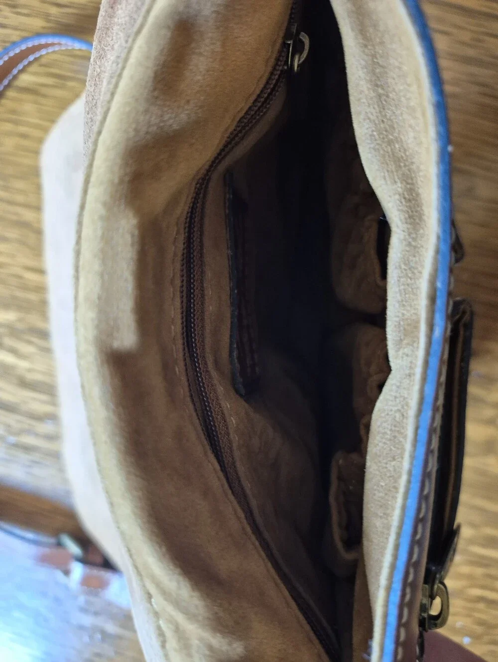 Patricia Nash Leather Crossbody Bag with Front Flap (Snaps) & Wallet Set - Brown